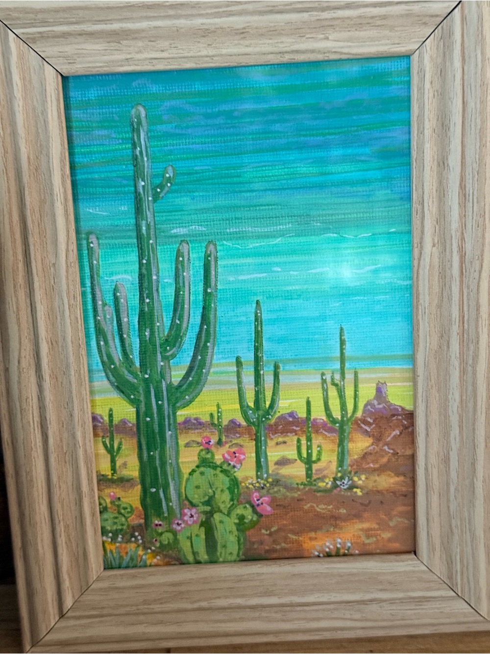 BLUE SKIES- cactus painting